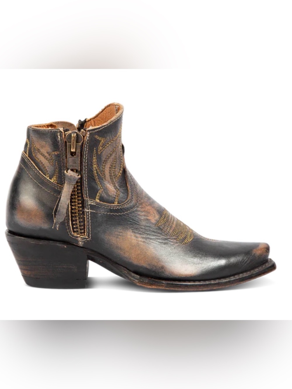 Freebird by Steven Black
Leather Western Ankle Boots  Zip Ankle Booties - Picture 2 of 8